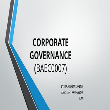 CORPORATE GOVERNANCE and business ethics | PPTX