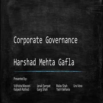 Corporate governance Harshad Mehta 