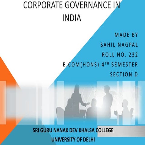 CORPORATE GOVERNANCE IN INDIA