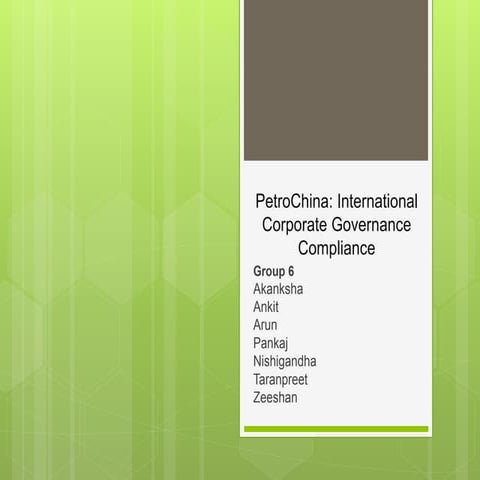 Corporate governance petro china