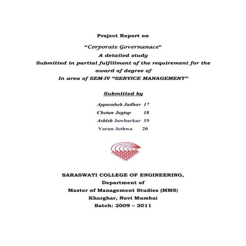 Corporate governance project