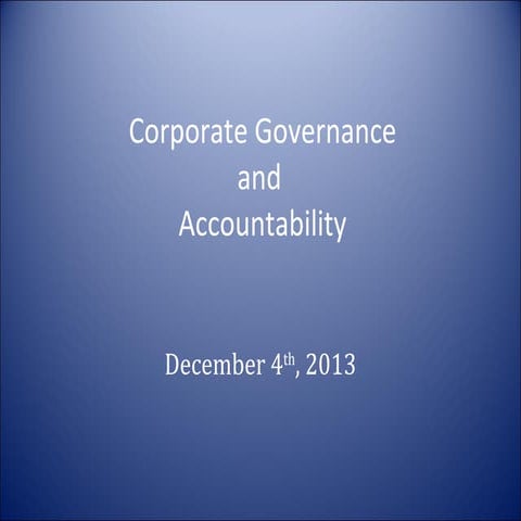 Corporate governance trends