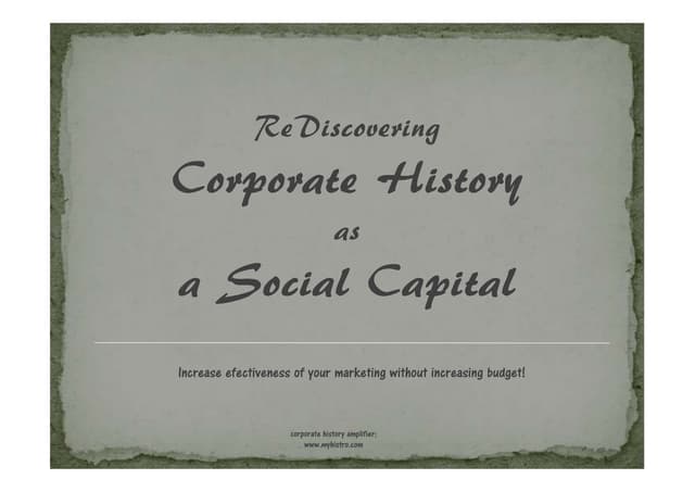 Corporate history as social capital