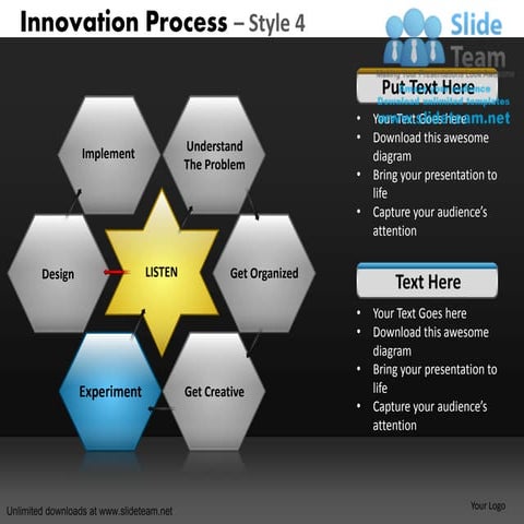 Corporate innovation process 4 power point slides and ppt diagram templates 