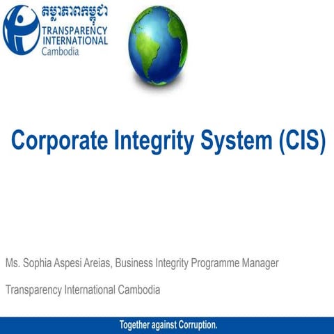 Corporate integrity system compliance training 2017 | PPTX