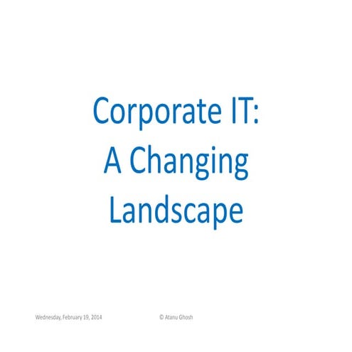 Digital Transformation of Corporate IT