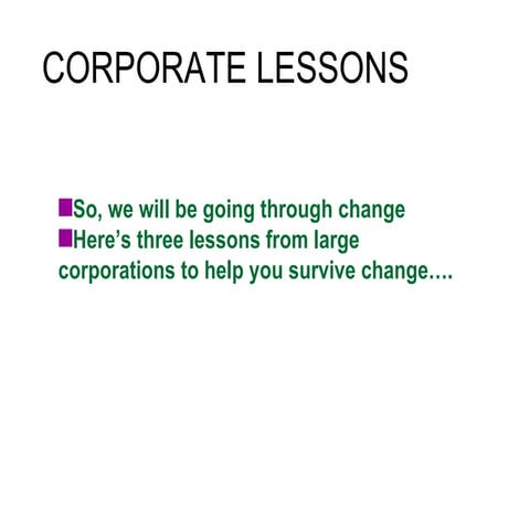Corporate Lessons