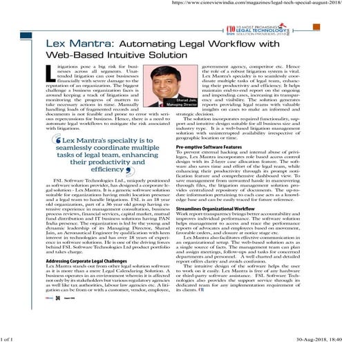 Corporate litigation management | PDF