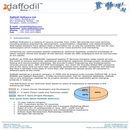 Corporate Resume Daffodil Software