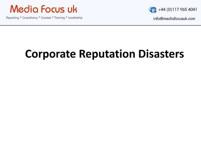 Corporate Reputation Disasters   Real World Examples
