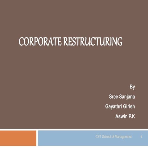 Corporate restructuring