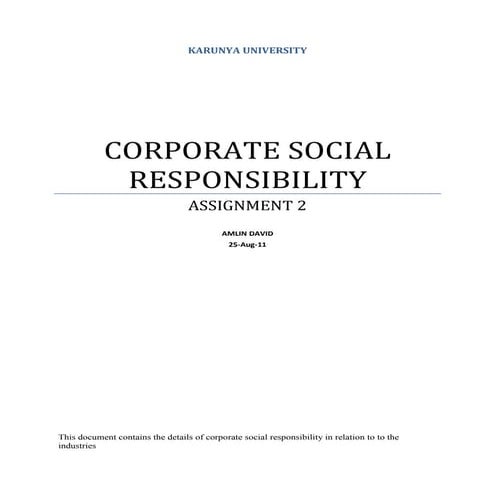 Corporate social responsibility