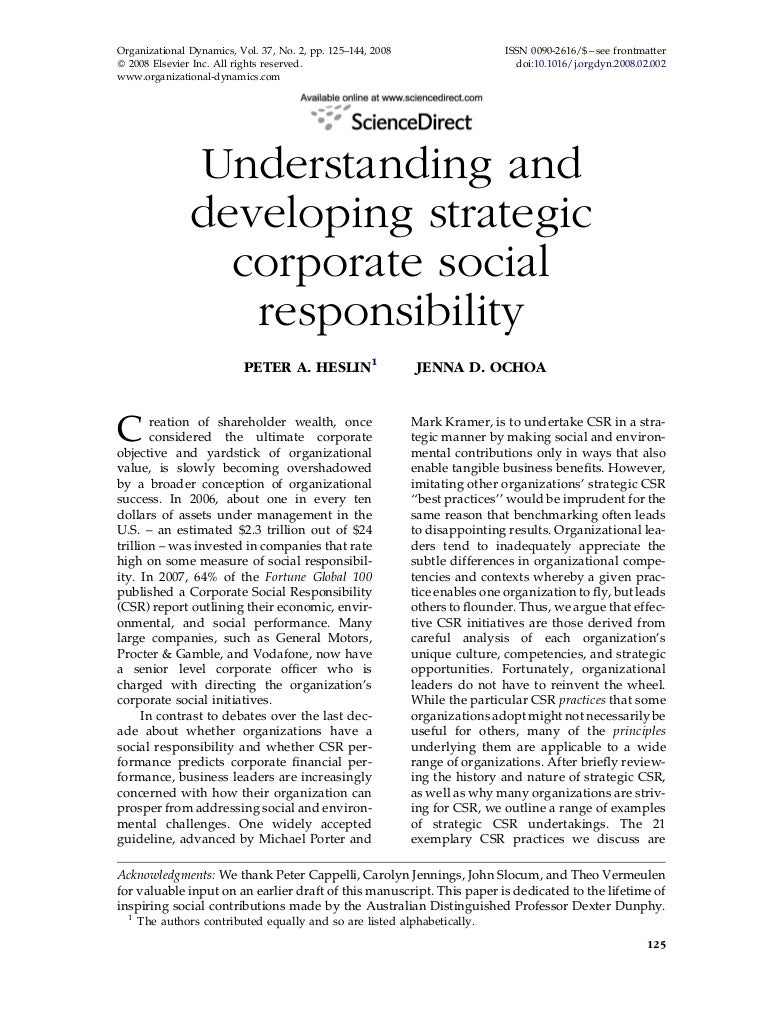 essay on csr