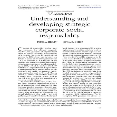 Corporate social responsibility