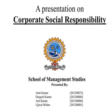 Corporate social responsibility