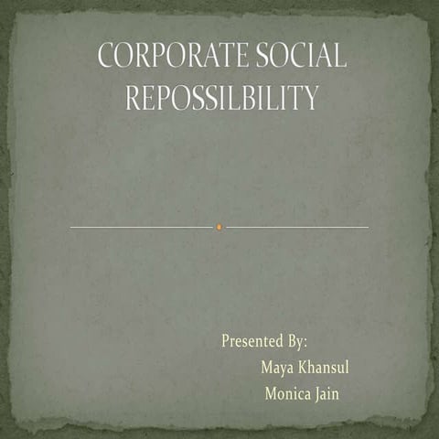 Corporate social responsibility