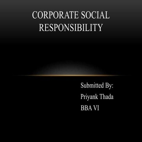 Corporate social responsibility