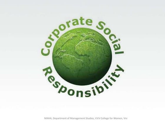 Corporate social responsibility (report) | PPT