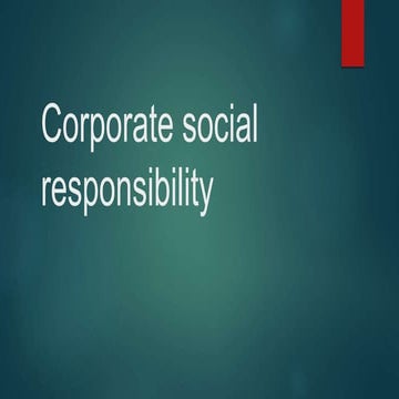 Corporate social responsibility