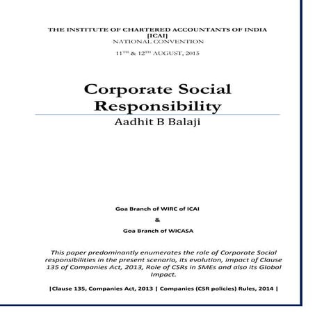 Corporate social responsibility | 2015 - Recent Trends
