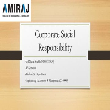 Corporate Social Responsibility (CSR)