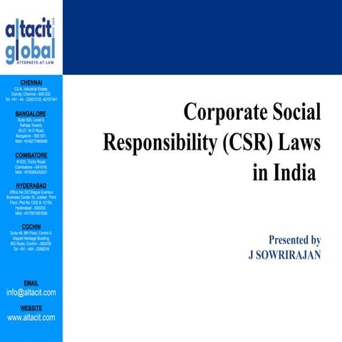 Corporate Social Responsibility (CSR) Laws in India