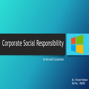 Corporate Social Responsibility microsoft