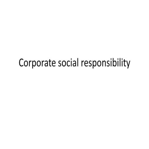 Corporate social responsibility ppt