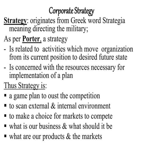 Corporate strategy
