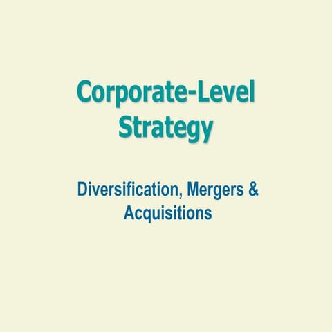 Corporate strategy in Strategic Management