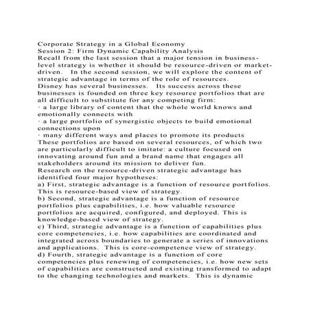 Corporate Strategy in a Global EconomySession 2 Firm Dynamic Ca.docx