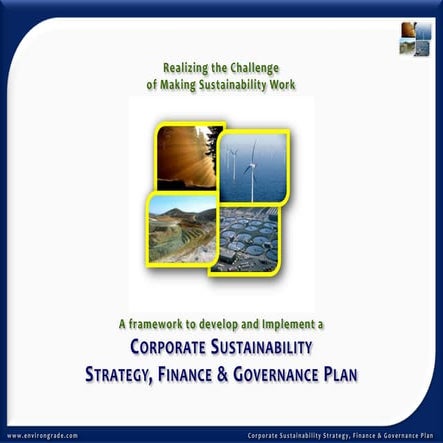 Corporate Sustainability Strategic, Finance & Governance Plan