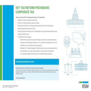 Corporate tax reform resource