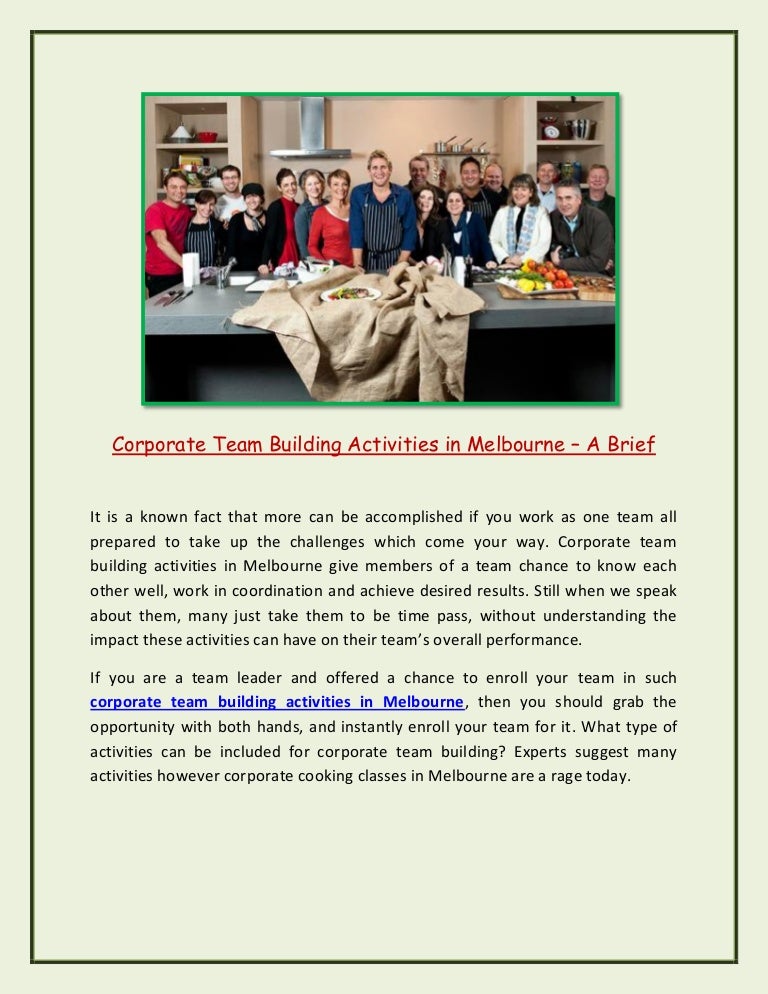 Importance of Corporate Team Building Activities Melbourne