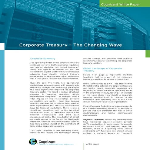Corporate Treasury - The Changing Wave