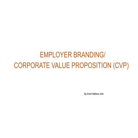 Corporate Value Proposition