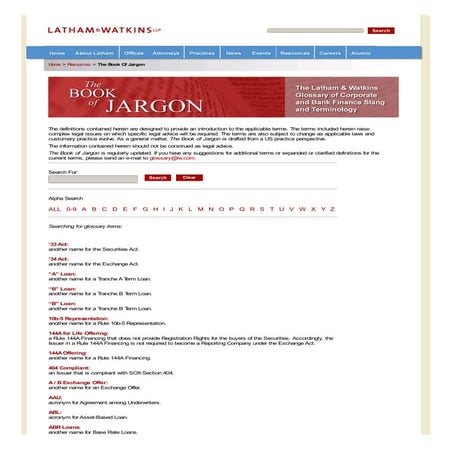 Corpotae finanace jargon