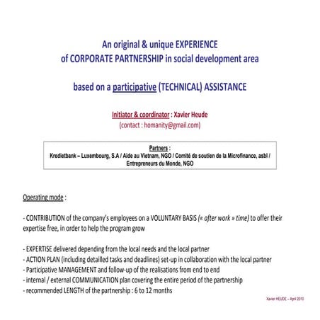 Corporate Partnership in sustainable development initiatives