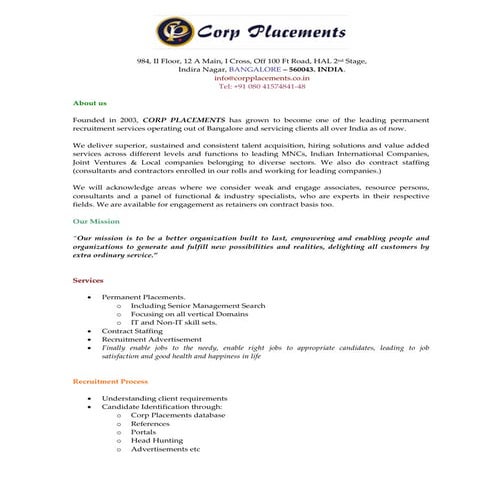 Corp Placements profile 