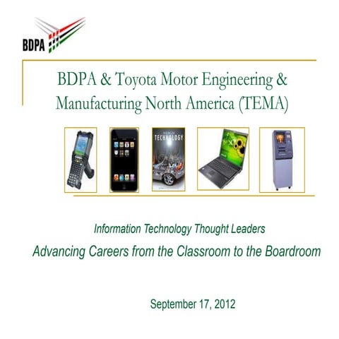 Presentation: BDPA & Toyota Motor Engineering & Manufacturing North America (...