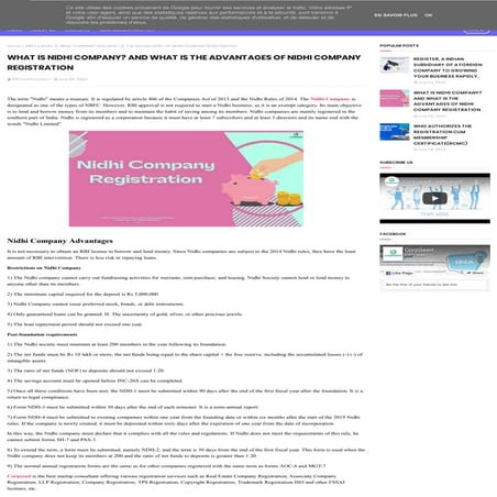 WHAT IS NIDHI COMPANY? AND WHAT IS THE ADVANTAGES OF NIDHI COMPANY REGISTRATION