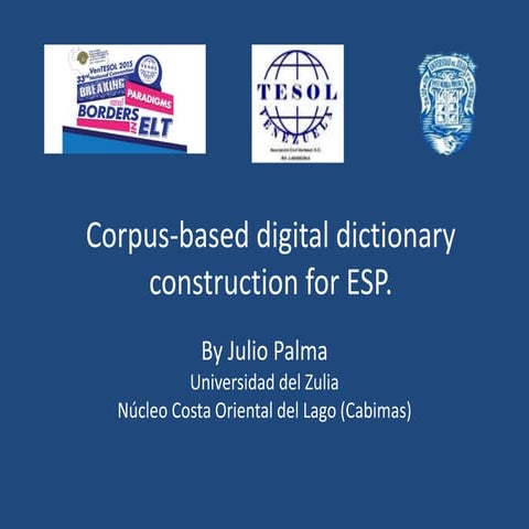 Corpus based digital dictionary construction for ESP