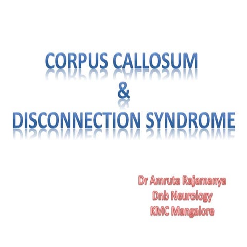 Corpus callosum with disconnection syndromes 