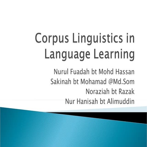 Corpus linguistics in language learning