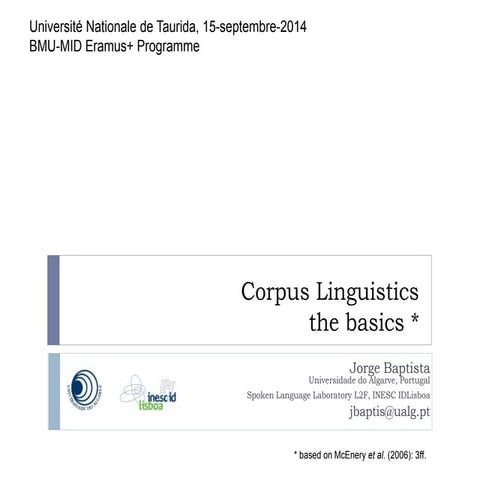 Corpus linguistics the basics