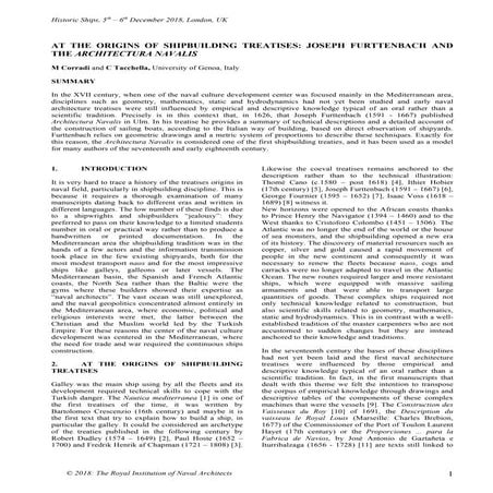 AT THE ORIGINS OF SHIPBUILDING TREATISES: JOSEPH FURTTENBACH AND THE ARCHITEC...