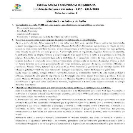 Ficha "A Cultura do Salão"