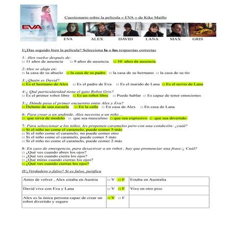 Correccion cuestionario eva laurence