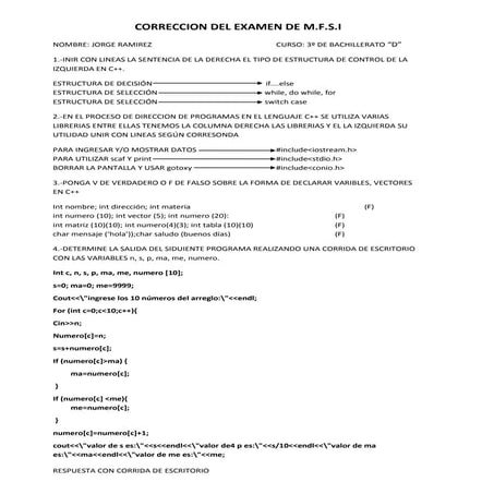 Correccion del examen de m