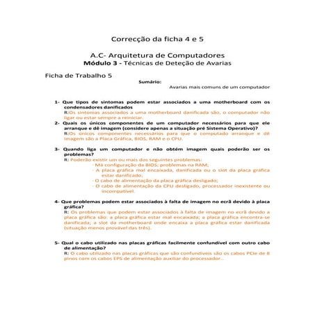 Correcção da ficha 4 e 5